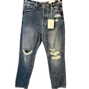 NWT Kancan 90’s Boyfriend Distressed Button Fly Jeans 7/27